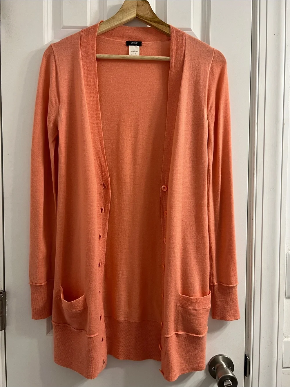 J. Crew Button-Front Lightweight Merino Wool Cardigan-XS
